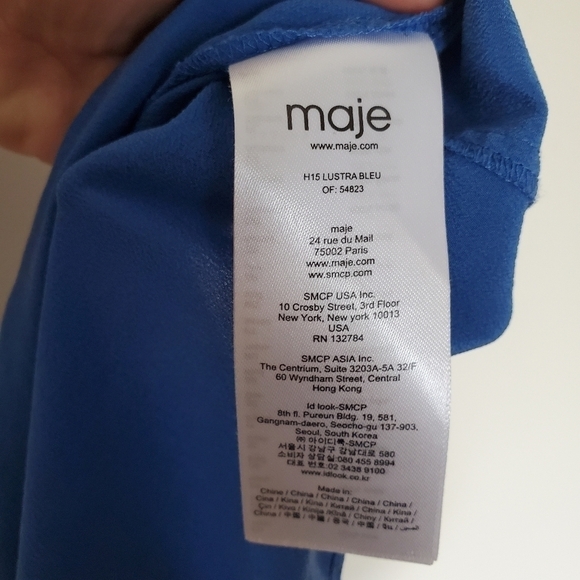 MAJE Lustra blue silk top - Picture 5 of 7